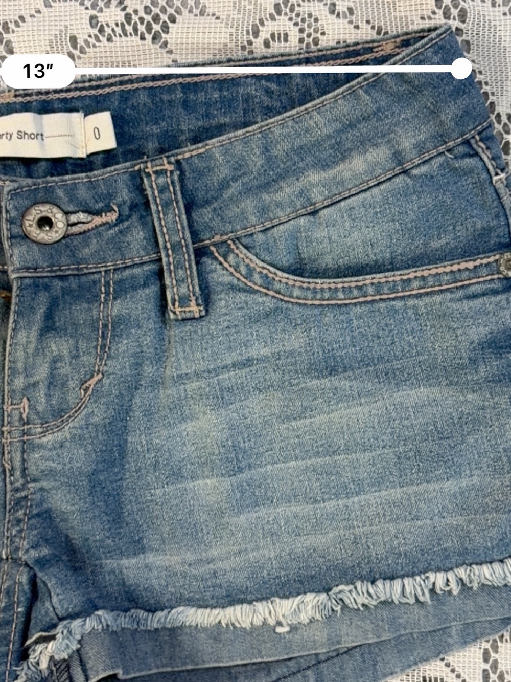 Levi's Shorty Short Low Rise Cutoff Cuffed Hem Denim Shorts - Picture 4 of 5